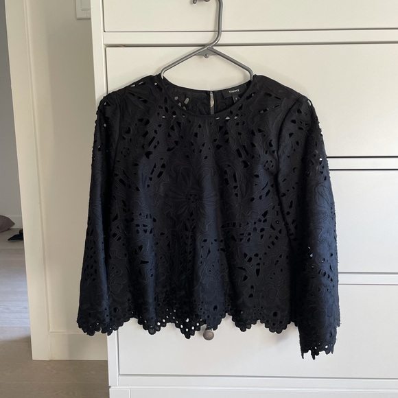 Theory women’s lace cutout blouse size Small - Picture 1 of 11